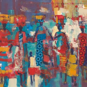 Collage in Blue and Red