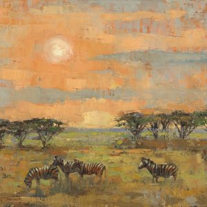 Zebras at Sunset