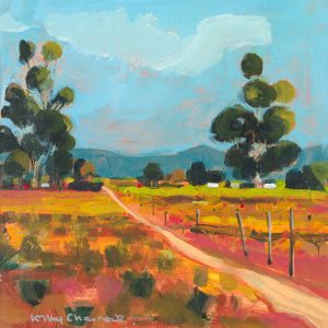 Dusty Road and Poplars